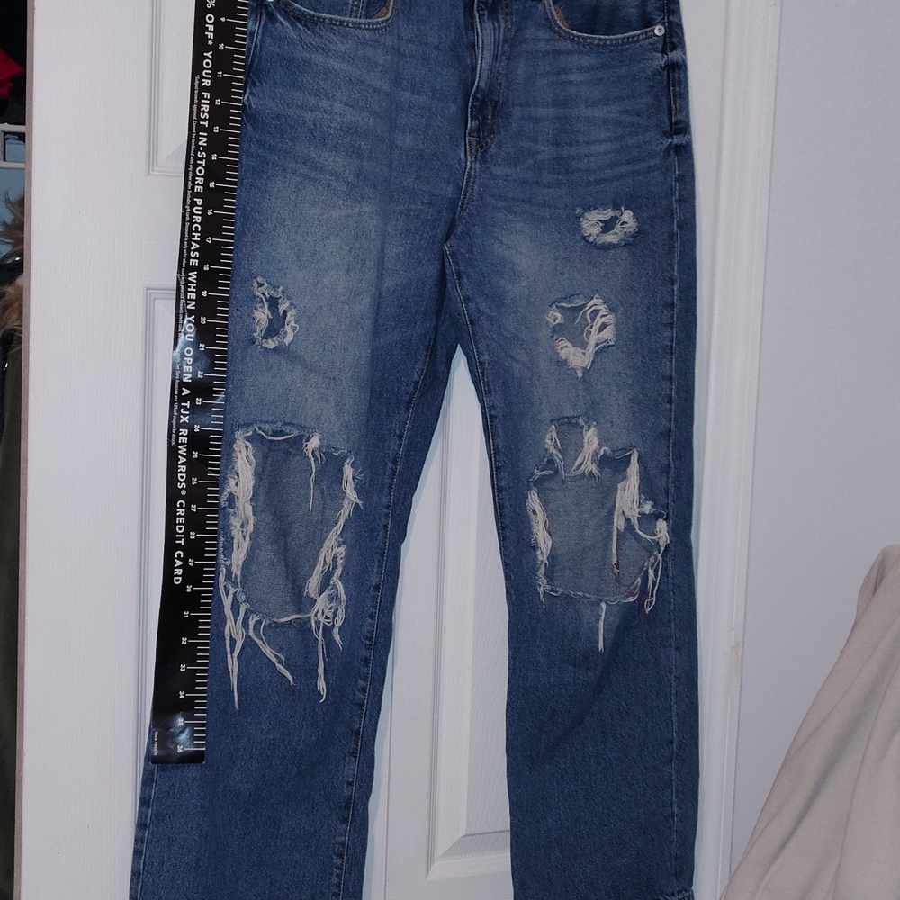 Aeropostale high Rise Blue Denim Distressed Size 4 Roughly